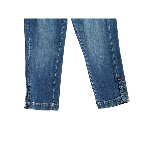 Vintage Y2K No Boundaries Snap Hem Low Rise Cropped Skinny Blue Jeans Size 9 - Picture 5 of 8
